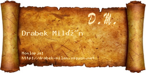 Drabek Milán névjegykártya